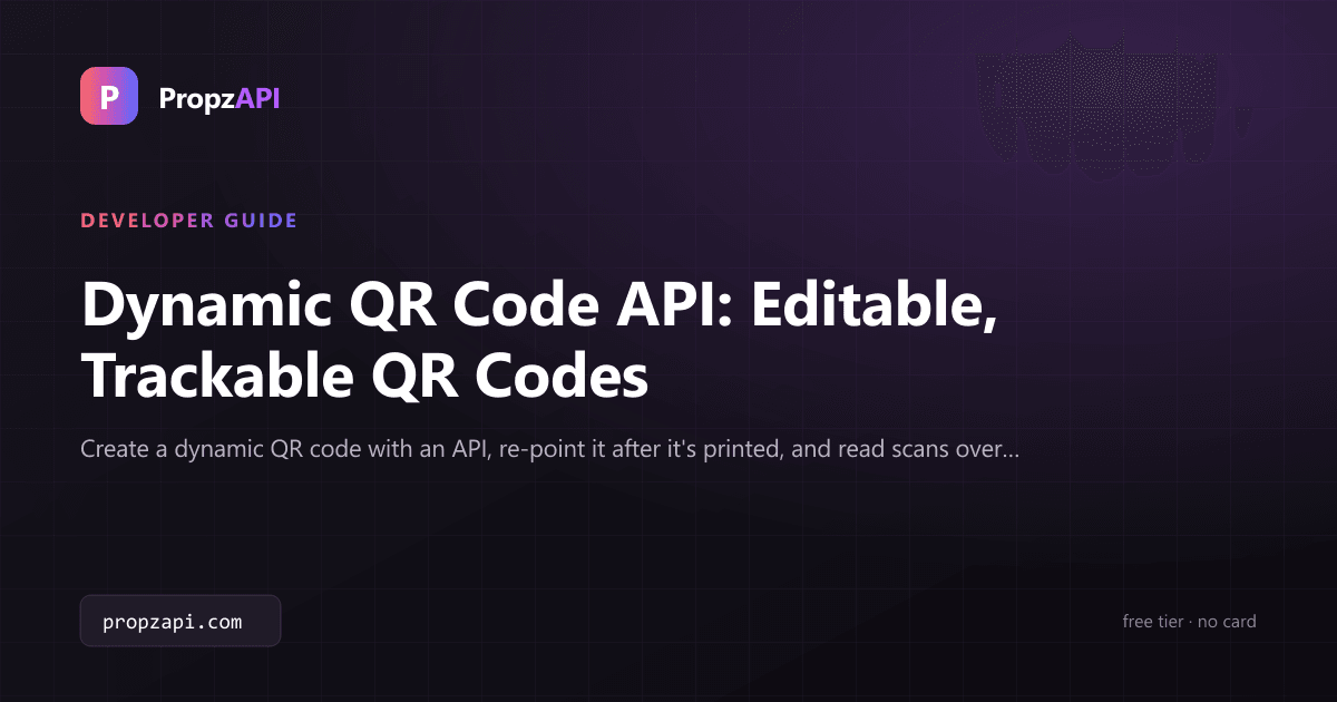 Dynamic QR Code API: Editable, Trackable QR Codes