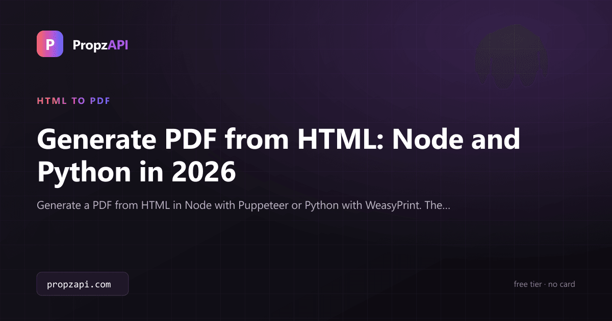 Generate PDF from HTML: Node and Python in 2026