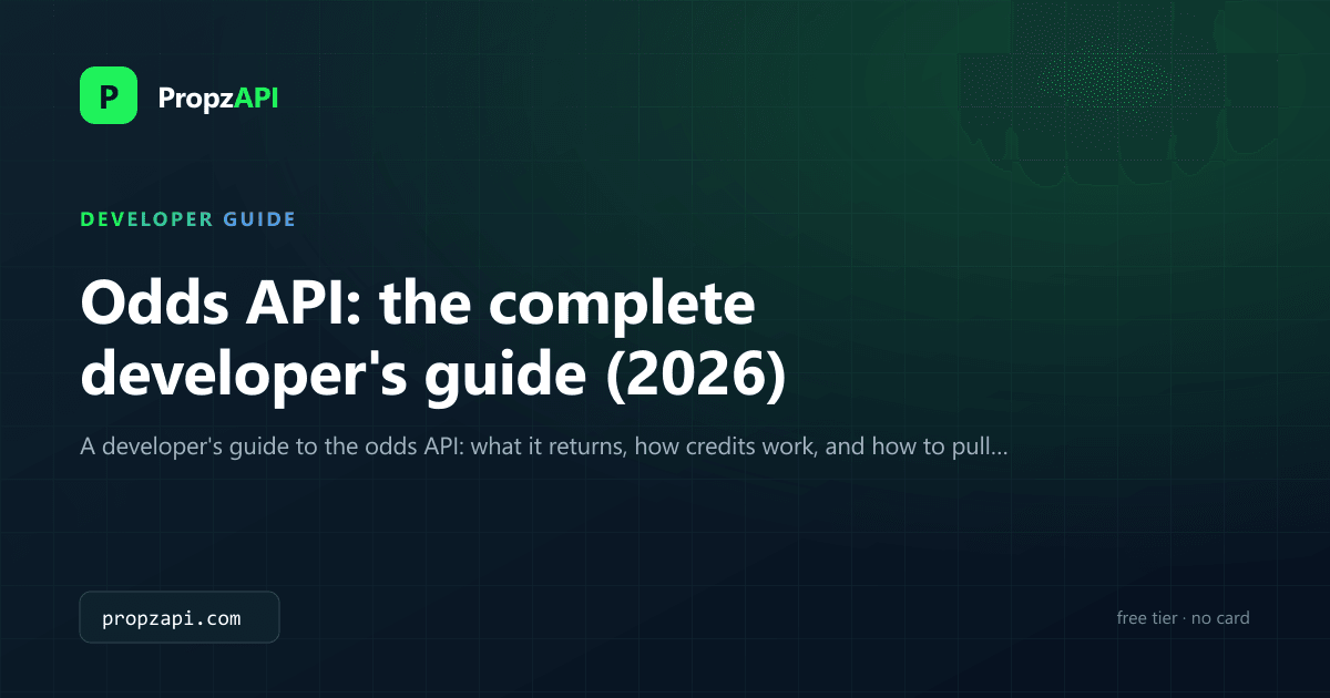 Odds API: the complete developer's guide to real-time sports odds, 2026.