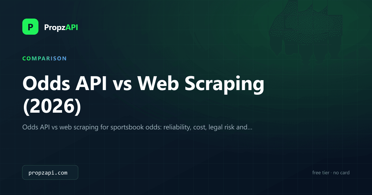 Odds API vs web scraping: why scraping sportsbook odds breaks at scale, 2026.