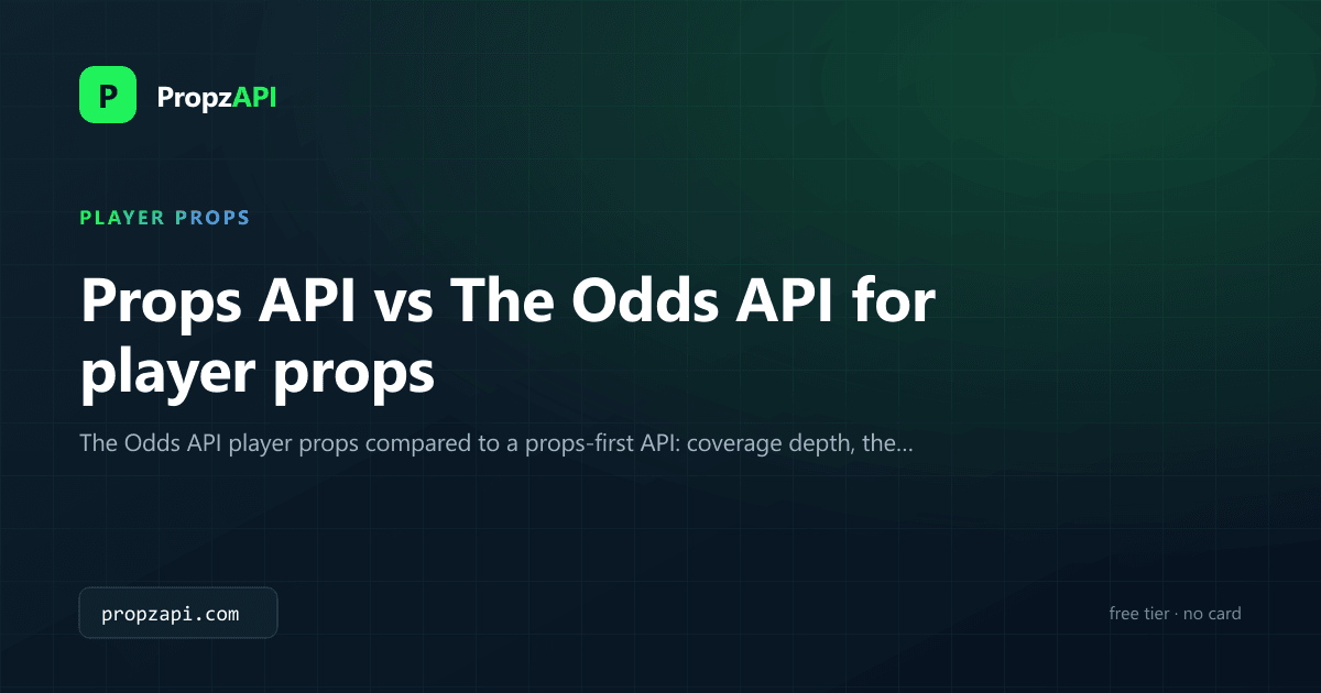 The Odds API player props compared with a props-first API on coverage, depth and cost, 2026.